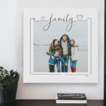 Love Family Personalised Photo and Text Typography Faux Canvas Print<br><div class="desc">Love Heart Family themed Personalised Photo and Text Typography wall art -  Faux Wrapped Canvas Print from Ricaso - add your own photograph and text to this great faux canvas</div>