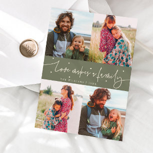 Love Family Sage Green Valentines Day Photo Holiday Card