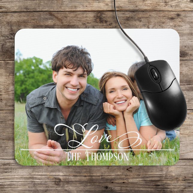 Love family Stylish Elegant Photo Personalised Mouse Pad (Creator Uploaded)