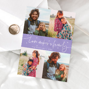 Love Family Violet Valentines Day Photo Holiday Card