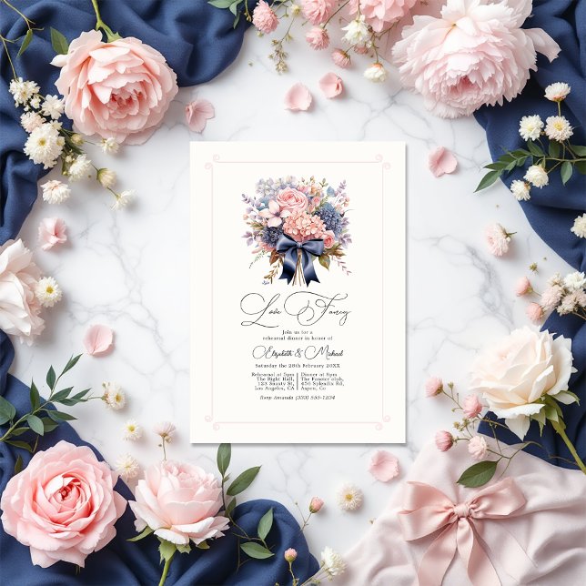 Love Fancy Elegant Floral Rehearsal Dinner Invitation (Love Fancy Elegant Floral Rehearsal Dinner Invitation)