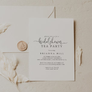 Love Fancy Script Bridal Shower Tea Party  Invitat Invitation