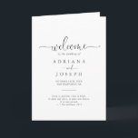 Love Fancy Script Folded Wedding Program Programme<br><div class="desc">This love fancy script folded wedding program is perfect for a modern wedding. The simple and elegant design features classic and fancy script typography in grey and white. Include a quote or short message,  order of service,  wedding party and thank you message.</div>