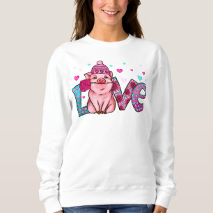 Love farm animals, love piggy, animal love sweatshirt