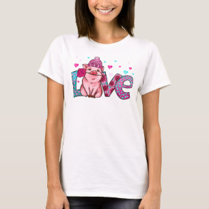 Love farm animals, love piggy, animal love T-Shirt
