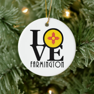 LOVE Farmington New Mexico Ceramic Tree Decoration
