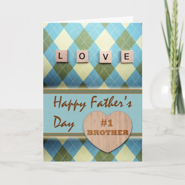 Love Father’s Day for #1 Brother  Card (Front)