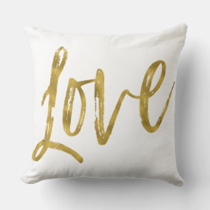 Love Faux Gold Foil Pillow