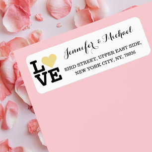 Love Faux Gold Heart Custom Wedding Valentines Day