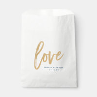 Love Favour Bag, Gold lettering, Wedding favour ba