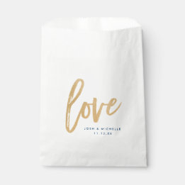 Love Favour Bag, Gold lettering, Wedding favour ba Bags