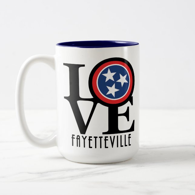 LOVE Fayetteville 15oz Two-Tone Coffee Mug (Left)