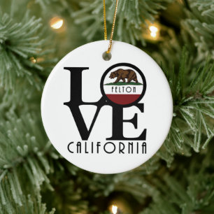 LOVE Felton California Ceramic Tree Decoration