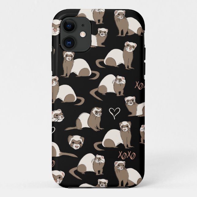 Love Ferrets - Black Case-Mate iPhone Case (Back)