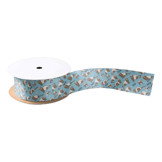 Love Ferrets - Blue Satin Ribbon (Spool)