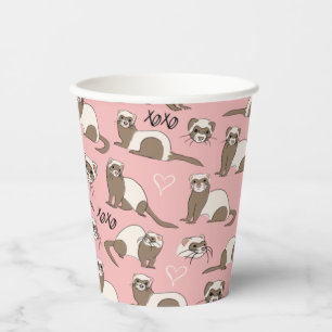 Love Ferrets - Pink Paper Cups
