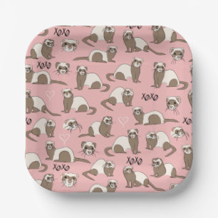Love Ferrets - Pink Paper Plates