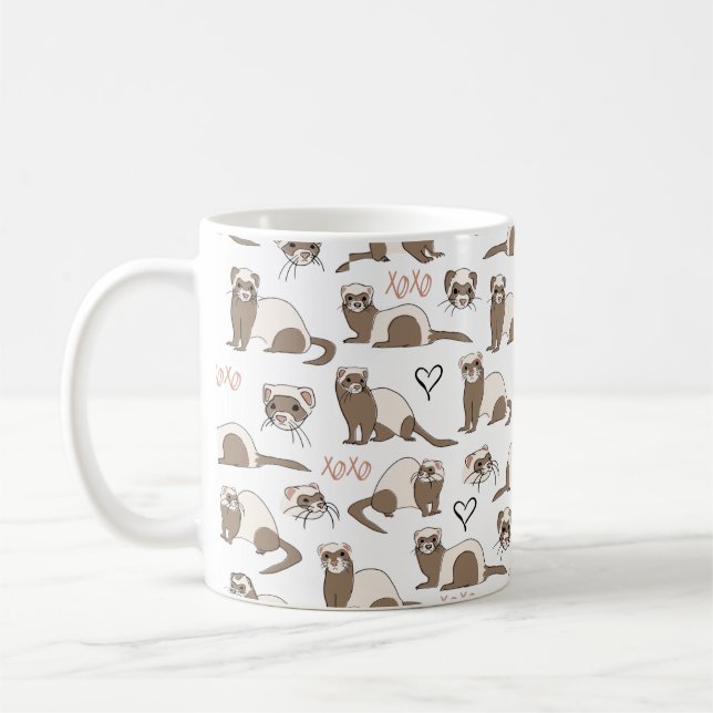 Love Ferrets - White Coffee Mug (Left)