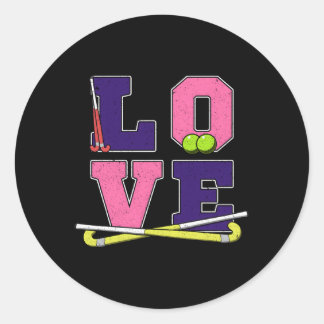 Love Field Hockey Hockey Mum Classic Round Sticker