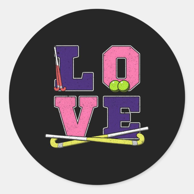 Love Field Hockey Hockey Mum Classic Round Sticker (Front)