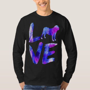 Love Fila Brasileiro Watercolor Blue Dog Mum Dad T-Shirt