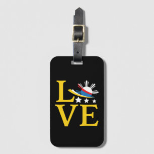 Love - Filipino Flag Typography Art Luggage Tag