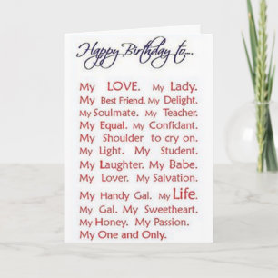 "LOVE FILLED" BIRTHDAY CARD FOR "MY LOVE"