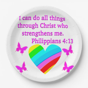 LOVE FILLED PHILIPPIANS 4:13 DESIGN PAPER PLATE