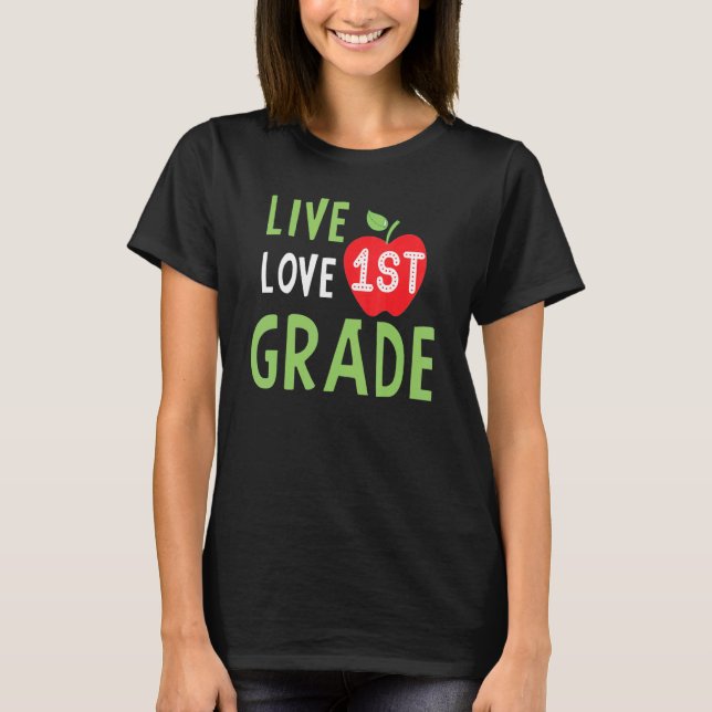 Love First Grade Happy Fall Thanksgiving Women 1st T-Shirt (Front)
