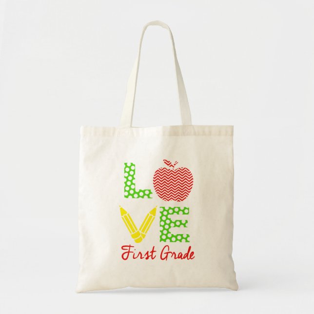 Love First Grade Tote Bag (Front)