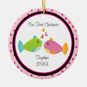 Love Fish Couple Christmas Ornament