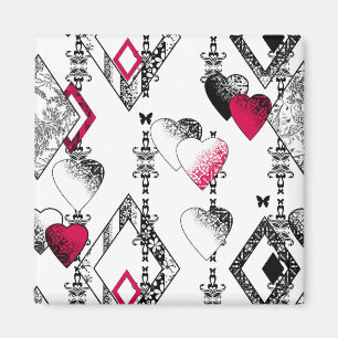 Love, fishnet, patchwork magnet