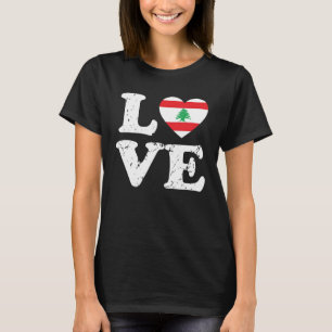 Love Flag of Lebanon Costume Lebanese Mom Dad T-Shirt
