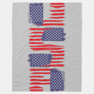 LOVE FLAG USA/USA TEXT BRUSH STROKE BY MASANSER P FLEECE BLANKET