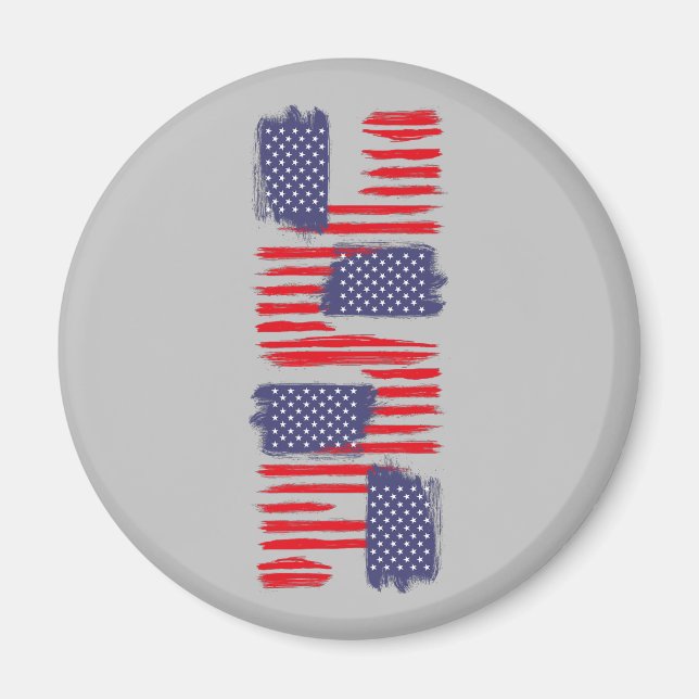 LOVE FLAG USA/USA TEXT BRUSH STROKE BY MASANSER P MAGNET (Front)