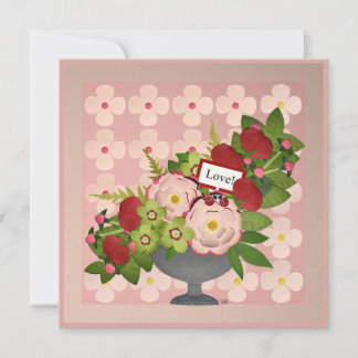 Love! Flat Botanical Art Card 