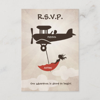 LOVE FLIGHT Wedding RSVP Invitation