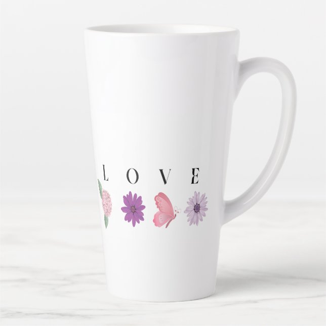 LOVE Floral Butterfly Mug – Romantic Gift for Her (Right)