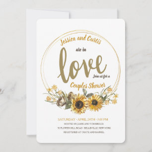 Love Floral Couples Shower Invitation