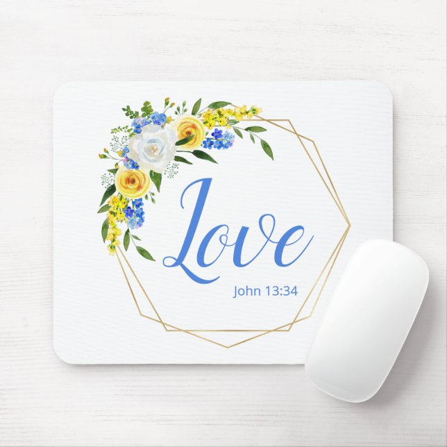 Love Floral Mouse Pad (With Mouse)