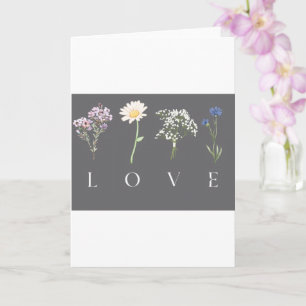LOVE Floral  – Romantic Botanical Print Card