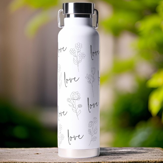 Love Floral Water Bottle (Creator Uploaded)