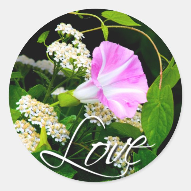 Love Floral Wedding Envelope Seal Sticker (Front)