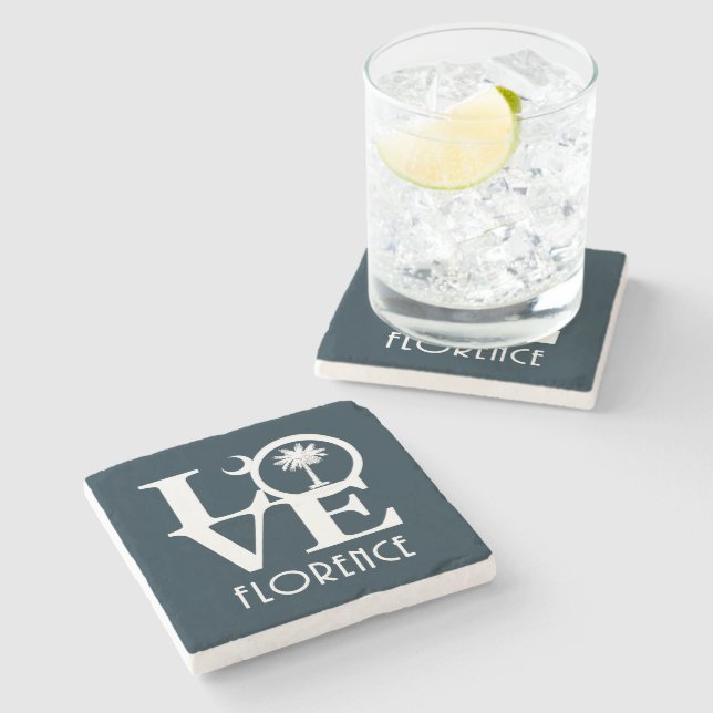 LOVE Florence, South Carolina Stone Coaster (Side)