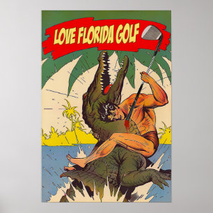 Love Florida Golf Poster