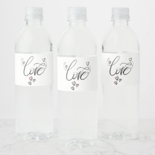 Love Flow   Elegant Minimalist Custom Water Bottle Label