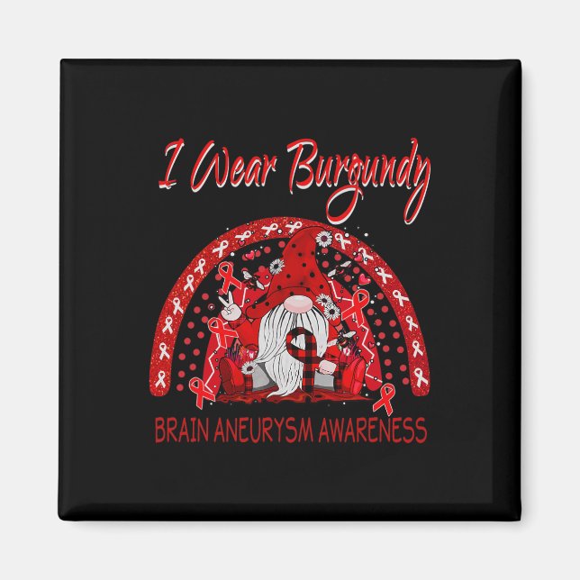 Love Flower Gnome Brain Aneurysm Awareness  Magnet (Front)