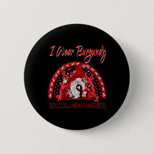 Love Flower Gnome Sickle Cell Anaemia Awareness 6 Cm Round Badge