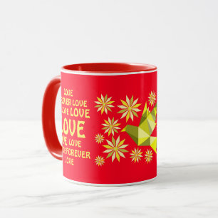 LOVE FLOWER HEART BIRTHDAY VALENTINE MUG