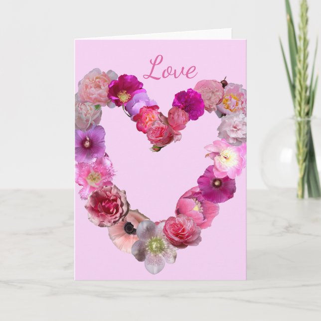 Love Flower Heart  Card (Front)